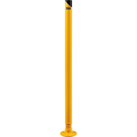 Global Industrial Spring Loaded Bollard, 42in H x 2-1/2in Diameter, Powder Coated Yellow 708176